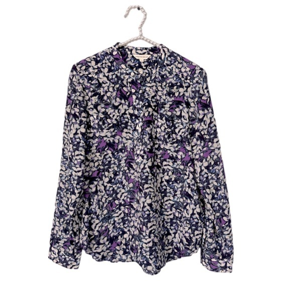 Rebecca Taylor 100% Silk Long Sleeve Floral Blouse‎ Size 6